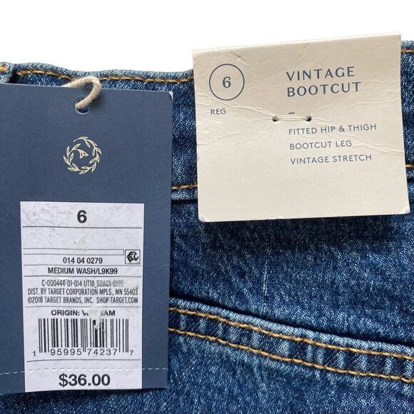 Universal Thread Vintage Bootcut Stretch Medium Wash 6/28R NWT Casual Comfort - Picture 8 of 10